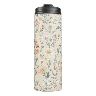 Bouteilles Isothermes Paruline thermique avec Fleurs sauvages