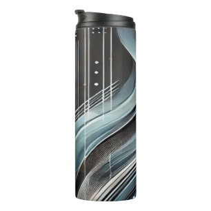 Bouteilles Isothermes Paruline thermique Futuriste Abstraite Bleu & Arge