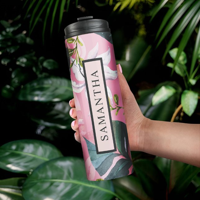 Bouteilles Isothermes Paruline thermique minimaliste tropicale (Créateur téléchargé)