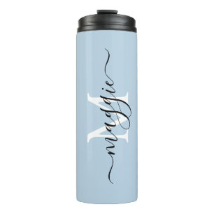 Bouteilles Isothermes Paruline thermique Monogramme Pastel Script