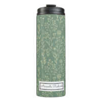 Paruline thermique Motif vert Roses rouges