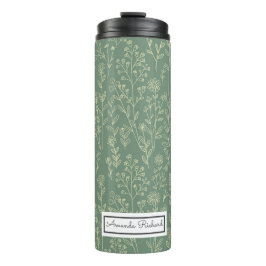 Bouteilles Isothermes Paruline thermique Motif vert Roses rouges