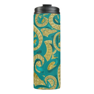 Bouteilles Isothermes Paruline thermique octopus d'or turquoise