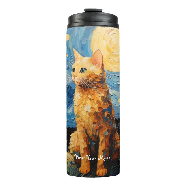 Bouteilles Isothermes Paruline thermique personnalisée en chat (Devant)