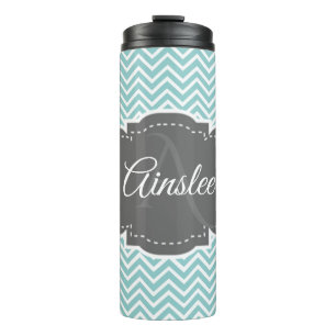 Bouteilles Isothermes Paruline thermique personnalisée turquoise Chevron