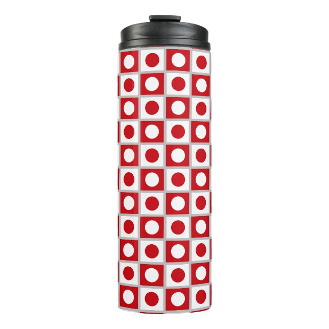 Bouteilles Isothermes Paruline thermique rouge et blanc Abstrait moderne (Devant)