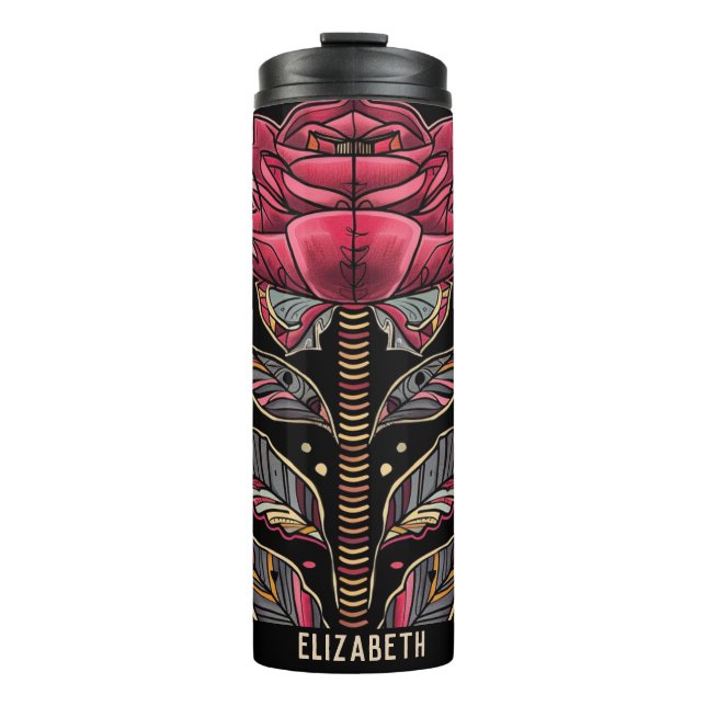 Bouteilles Isothermes Paruline thermique rouge rose noire (Devant)
