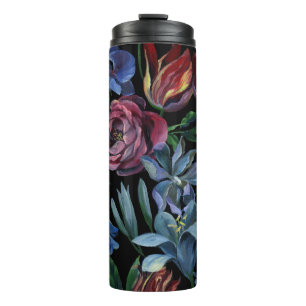 Bouteilles Isothermes Pastel à l'huile florale : Motif sans couture