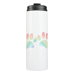 Bouteilles Isothermes Pastel Color Rainbow Chien Empreintes de pattes