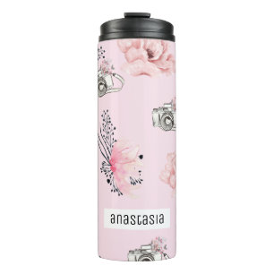 Bouteilles Isothermes Pastel Floral Rose personnalisé