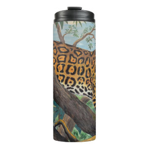 Bouteilles Isothermes Pastel jaguar : dessin de la jungle.