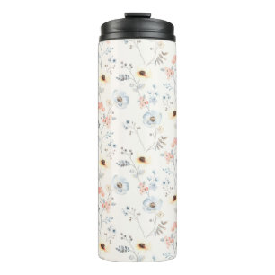 Bouteilles Isothermes Pastel Poppy Floral Garden Motif