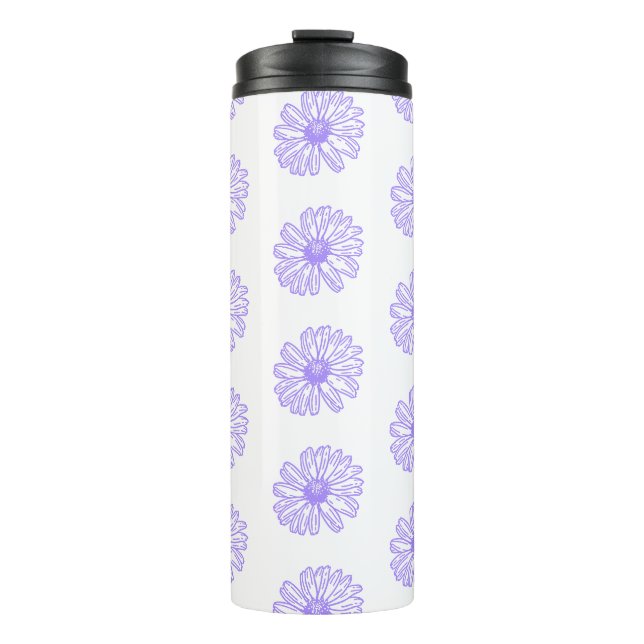 Bouteilles Isothermes Pastel Purple Daisy Flower Print, Hippie Floral (Devant)