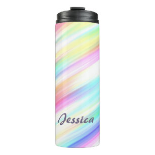 Bouteilles Isothermes Pastel Rainbow Brush Strokes Personnalisé