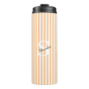 Bouteilles Isothermes Pastel rayé Nom du monogramme