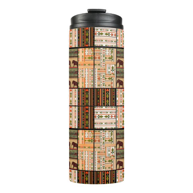 Bouteilles Isothermes Patchwork seamless african ornamental pattern text (Devant)