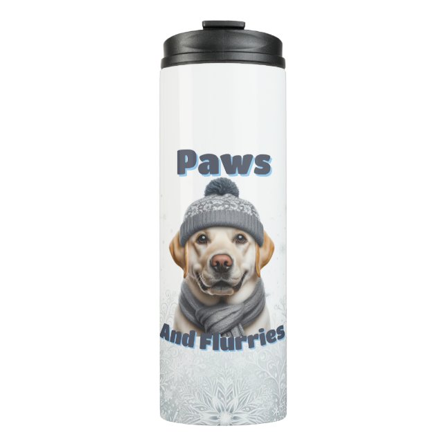 Bouteilles Isothermes Pâtes et Flurries - Design Chien d'hiver (Devant)
