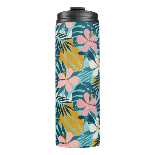 Bouteilles Isothermes Pattern tropical hibiscus (Devant)