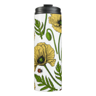 Bouteilles Isothermes Pavot jaune et coccinelle