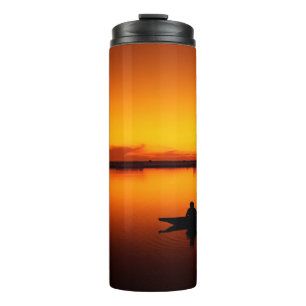 Bouteilles Isothermes Paysage du coucher de soleil avec un bateau-68465