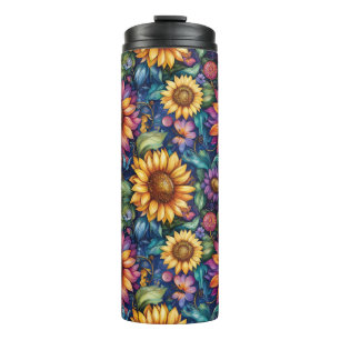Bouteilles Isothermes Paysage Floral Bohème Rêveur Motif Vibrant
