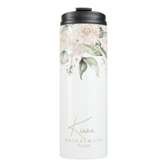 Bouteilles Isothermes Pearl Blush Floral Elegance Bridesmaid ID989 (Devant)