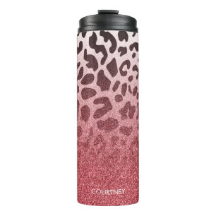 Bouteilles Isothermes Peau rose de léopard de parties scintillantes
