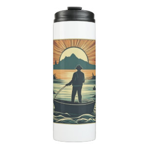 Bouteilles Isothermes Pêche Rétro Pêche Poisson Sunset Bateau