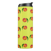 Pêcher le motif de fruits sur le jaune