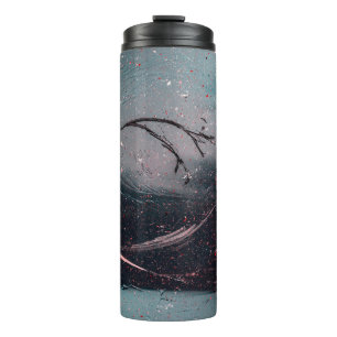 Bouteilles Isothermes Peinture abstraite blanche et bleue