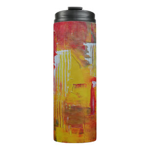 Bouteilles Isothermes Peinture abstraite rouge et jaune
