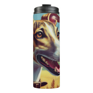 Bouteilles Isothermes Peinture de chien Whippet rétro