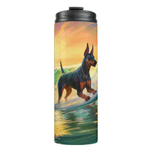 Bouteilles Isothermes Peinture de Surf à la Plage de Doberman