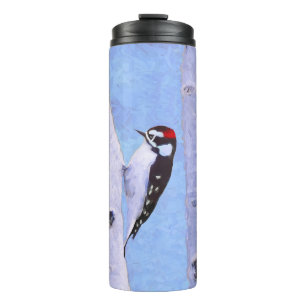 Bouteilles Isothermes Peinture Downy Woodpecker - Art original pour oise
