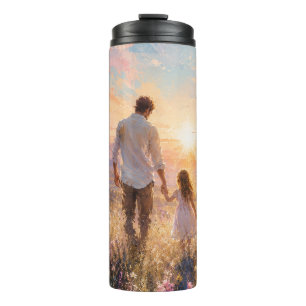 Bouteilles Isothermes Peinture du lever de soleil du père et de la fille