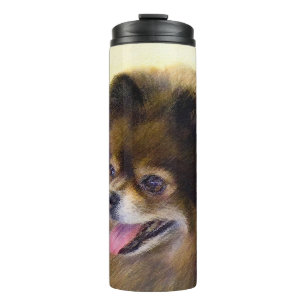 Bouteilles Isothermes Peinture Poméranienne Noir et Tan Art Chien origin
