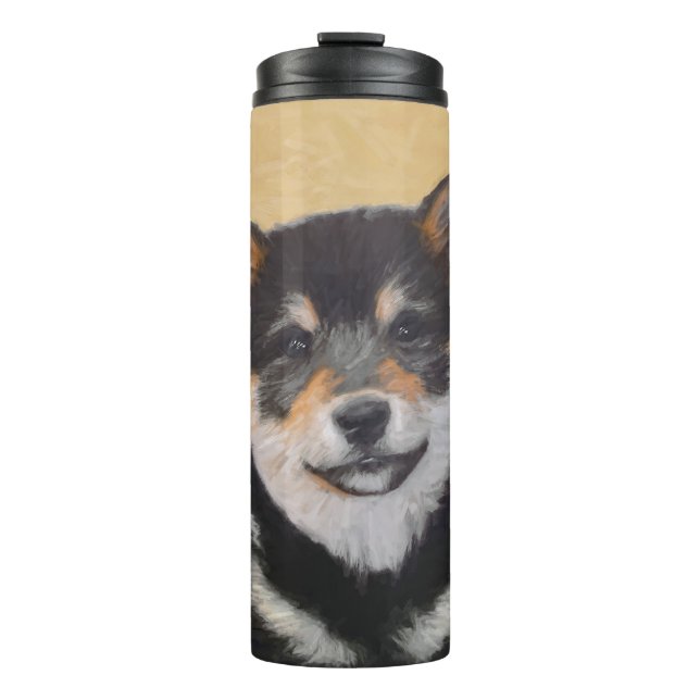 Bouteilles Isothermes Peinture Shiba Inu (Noir et Tan) - Art Chien (Devant)