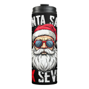 Bouteilles Isothermes Père Noël drôle dit six sept Noël 67 Meme Xmas
