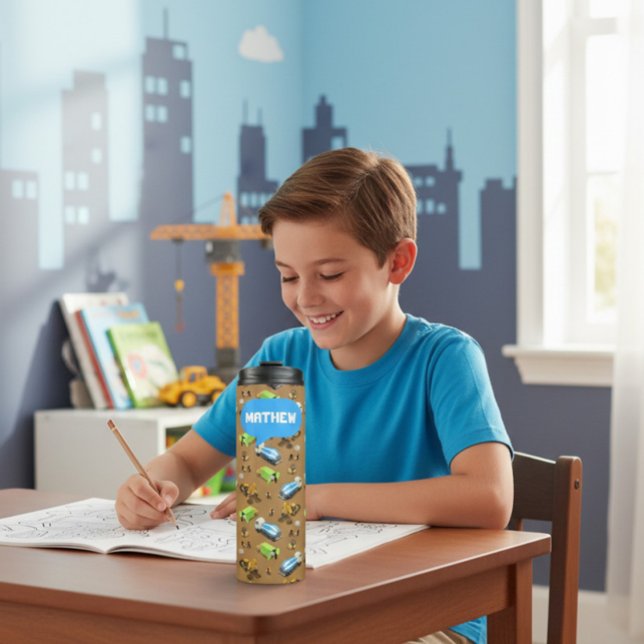 Bouteilles Isothermes Personalized Construction Vehicles & Workers  (Créateur téléchargé)