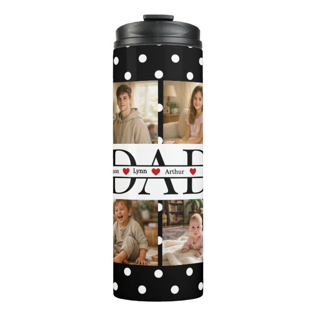 Bouteilles Isothermes Personalized Dad Photo Collage & Kids Name (Devant)