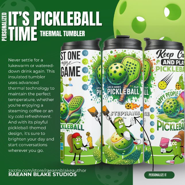 Bouteilles Isothermes Personalized "It's Pickleball Time" (Créateur téléchargé)
