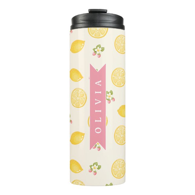 Bouteilles Isothermes Personalized Lemon Floral Summer Custom Name (Devant)
