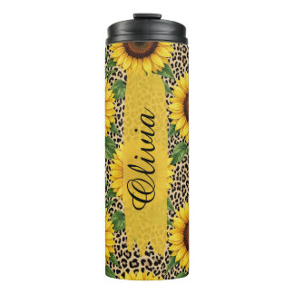 Bouteilles Isothermes Personalized Sunflower Leopard 16oz Thermal Cup