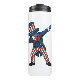 Bouteilles Isothermes Personnage patriotique Dabbing Design vectoriel vi