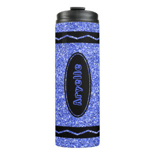 Bouteilles Isothermes Personnalisé Enfants Nom Parties scintillant Bleu