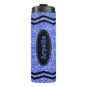 Bouteilles Isothermes Personnalisé Enfants Nom Parties scintillant Bleue