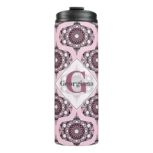 Bouteilles Isothermes Personnalisé les années 70 Rose Dusky Cherry Bloss