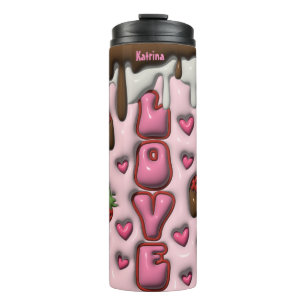 Bouteilles Isothermes Personnalisé Love fraise 3D