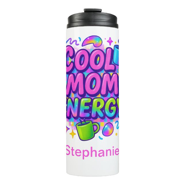 Bouteilles Isothermes Personnalisé Maman Pink Bright Neon Cadeau (Devant)