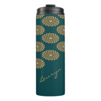 Personnalisé nom brun imprimé floral vert